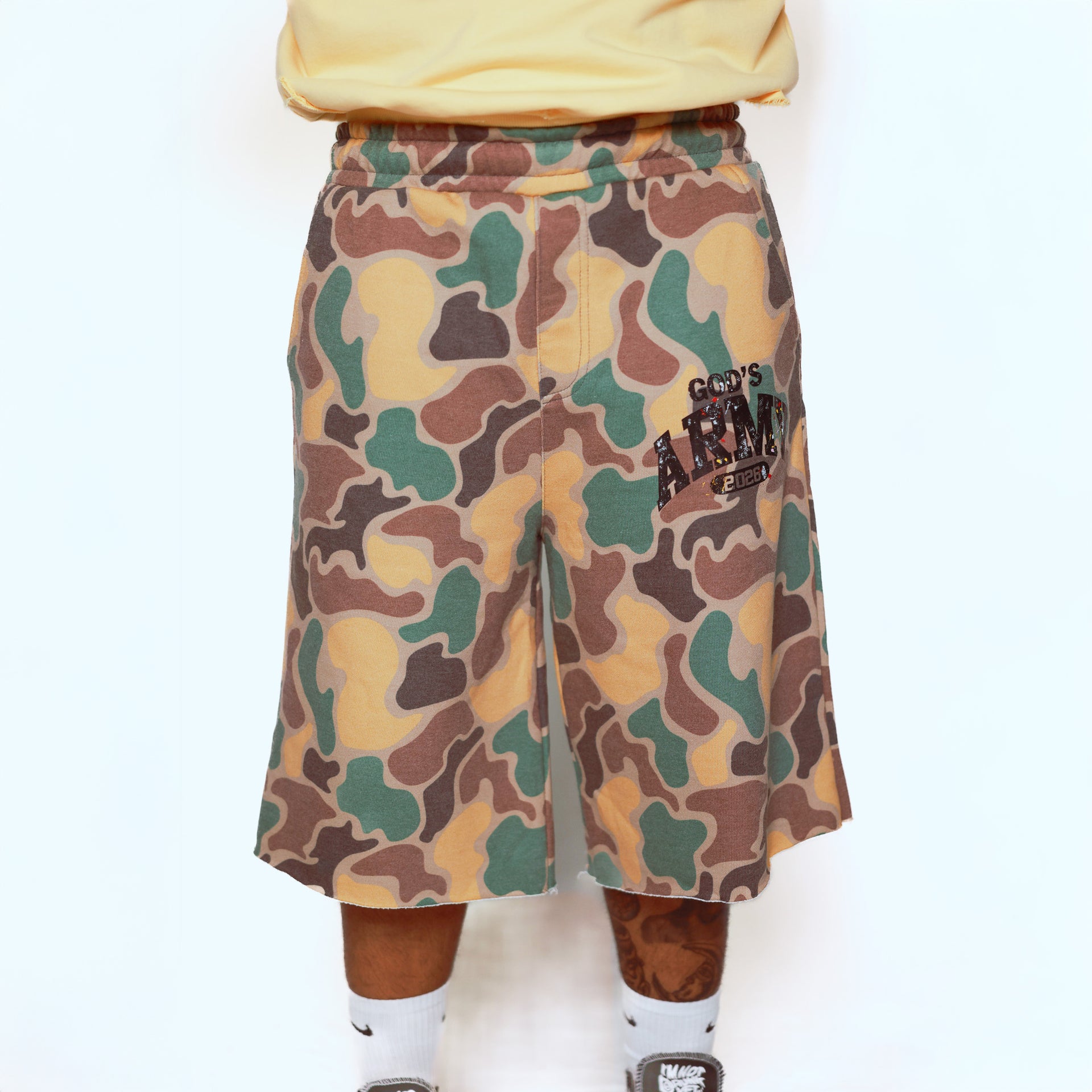 God's Army Baggy Raw Edge Short- Desert Camo