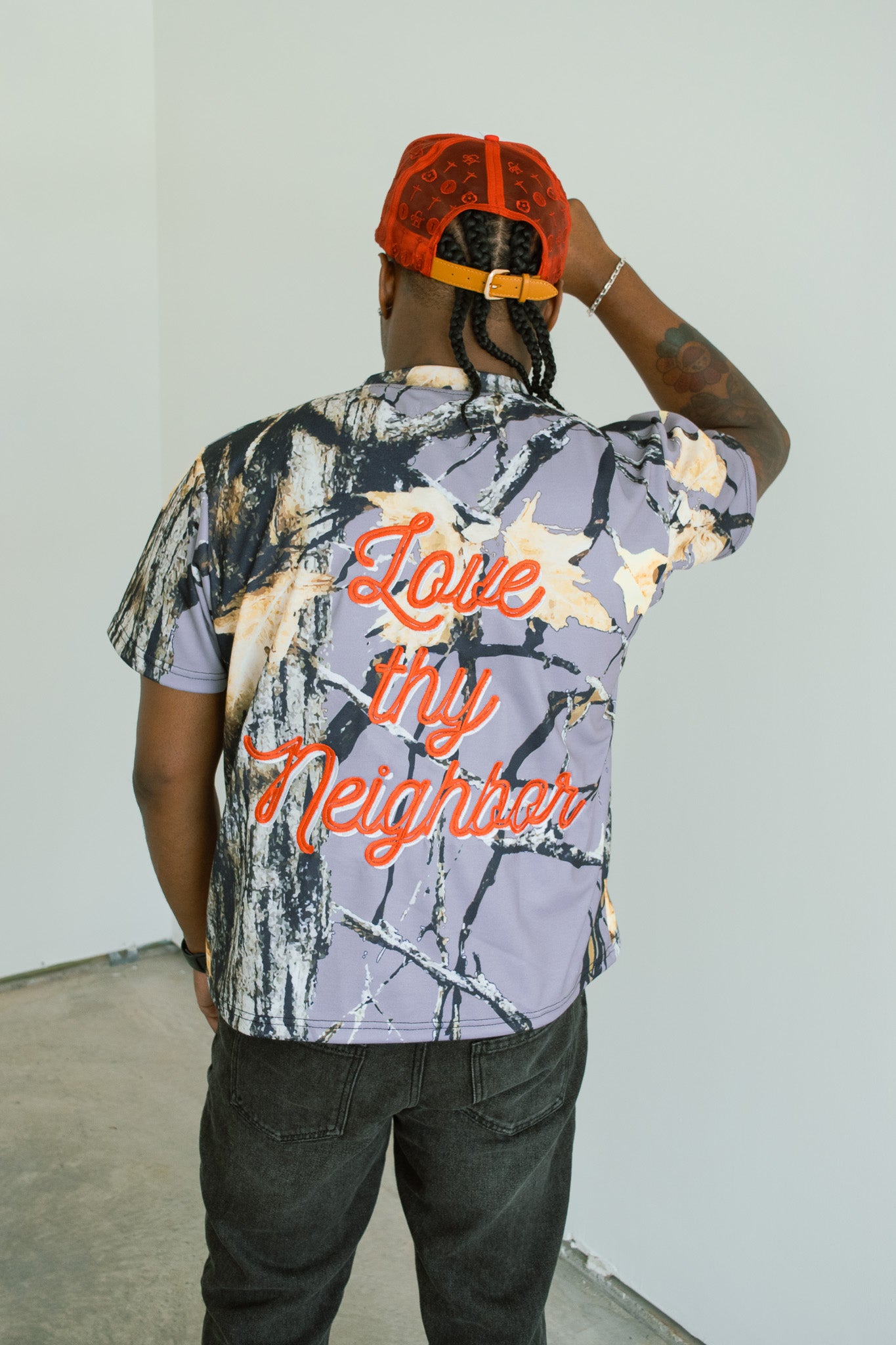 Love Thy Neighbor Tree Camo Tee