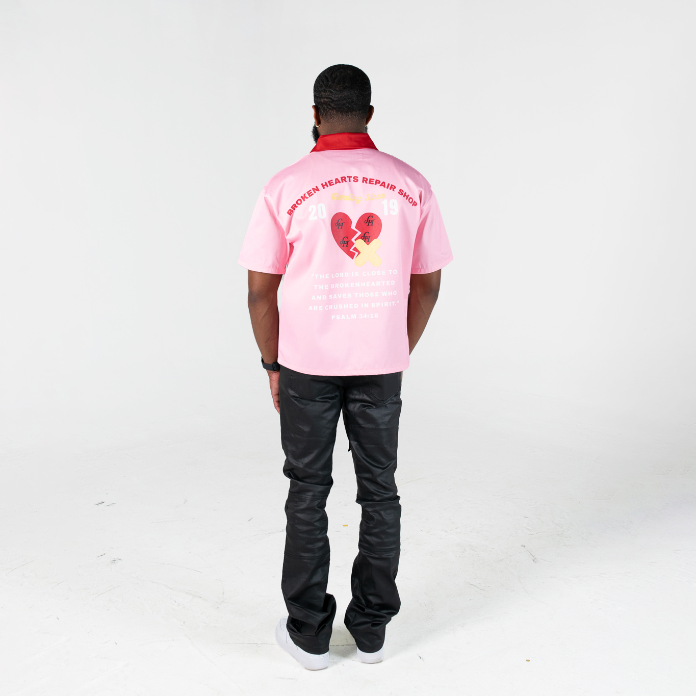 Broken Hearts Repair Shop Mechanic Shirt- Pink
