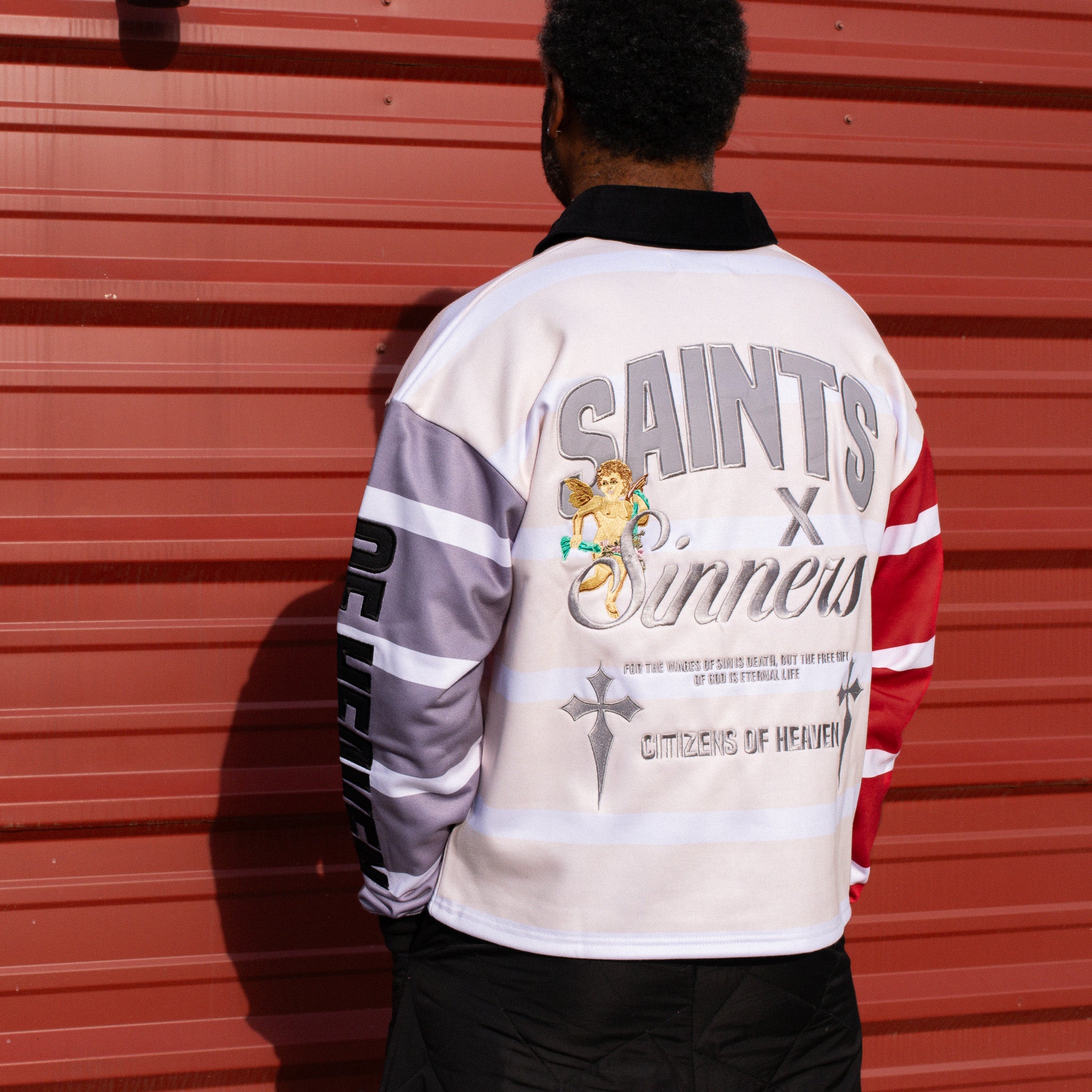 Saints and Sinners Multi Color Cropped Rugby- Eagle Saints and Sinners Multi Color Cropped Rugby- Eagle