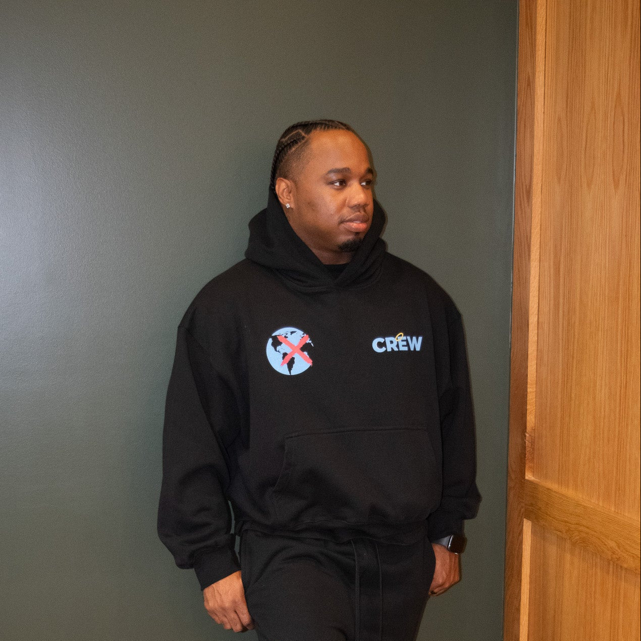 Crew Boxy Hoodie- Onyx