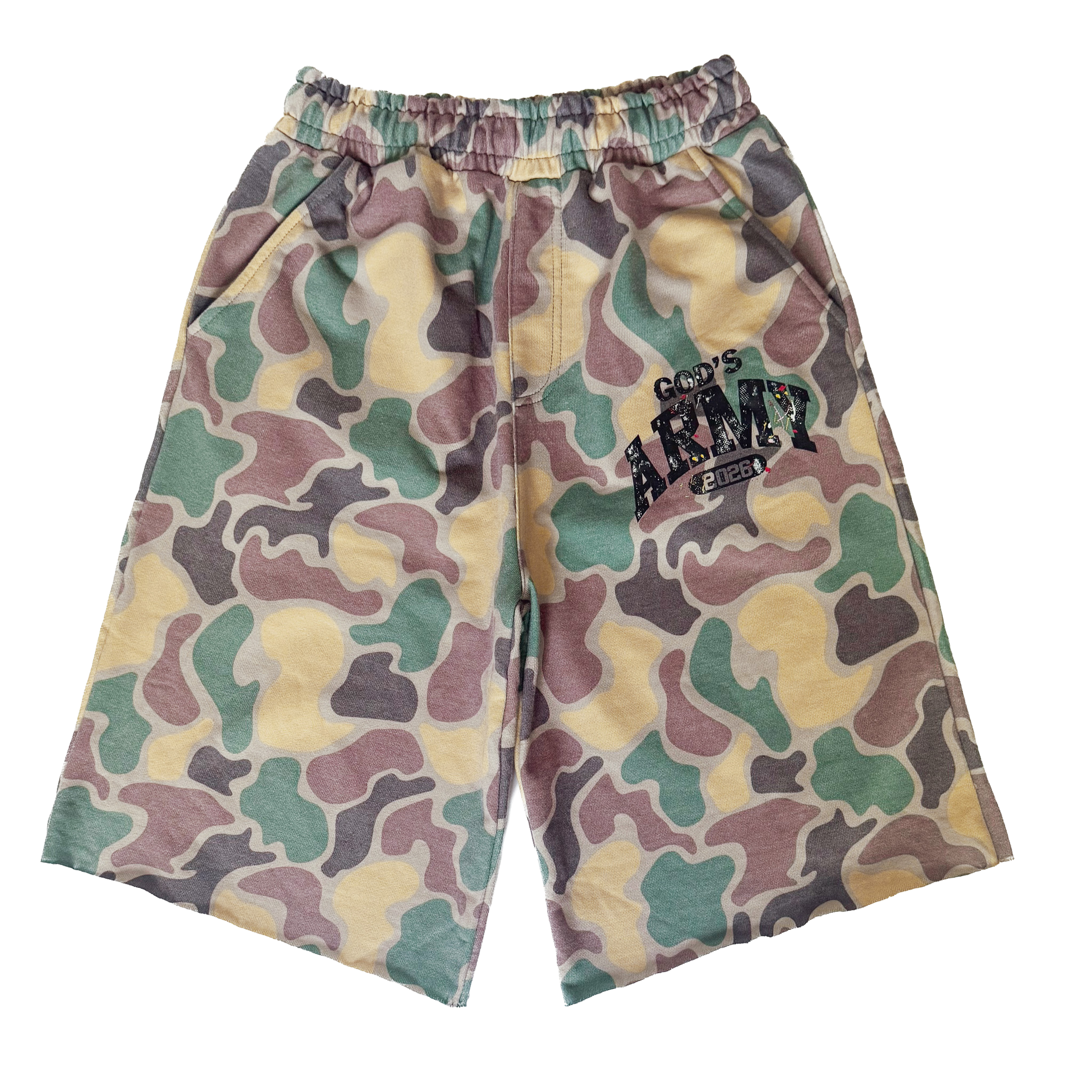 God's Army Baggy Raw Edge Short- Desert Camo