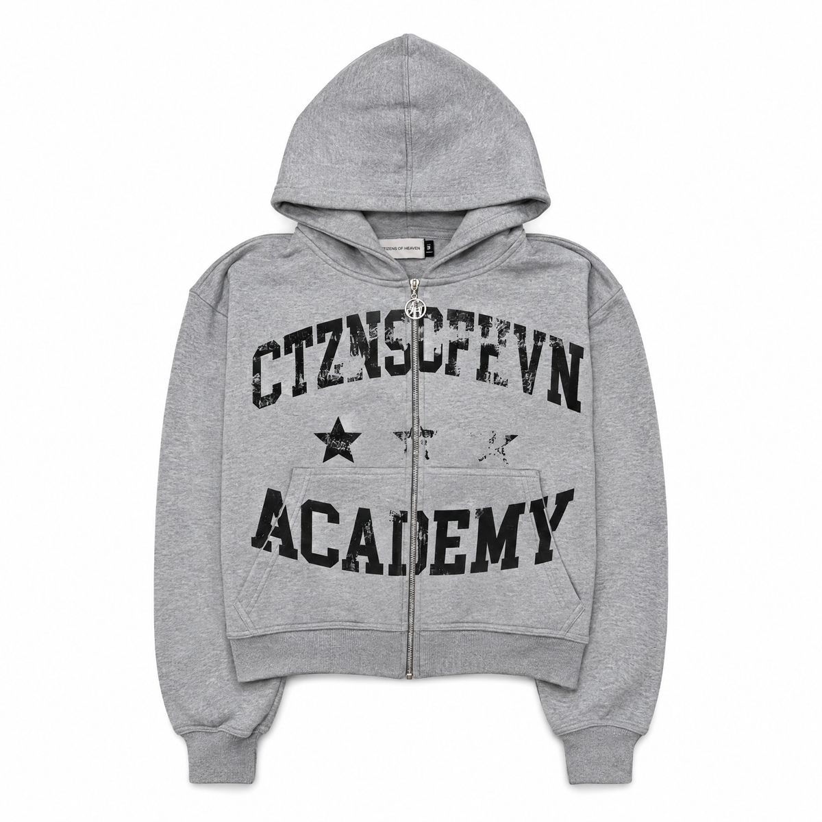 Academy Sun Faded Zip-Up Hoodie- Heather Gray