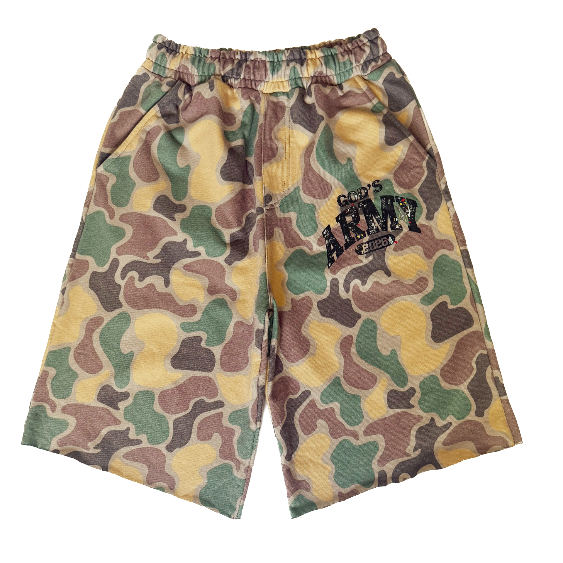 God's Army Baggy Raw Edge Short- Desert Camo