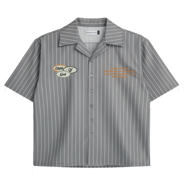 Peacemakers Bowling Shirt- Gray Pinstripe