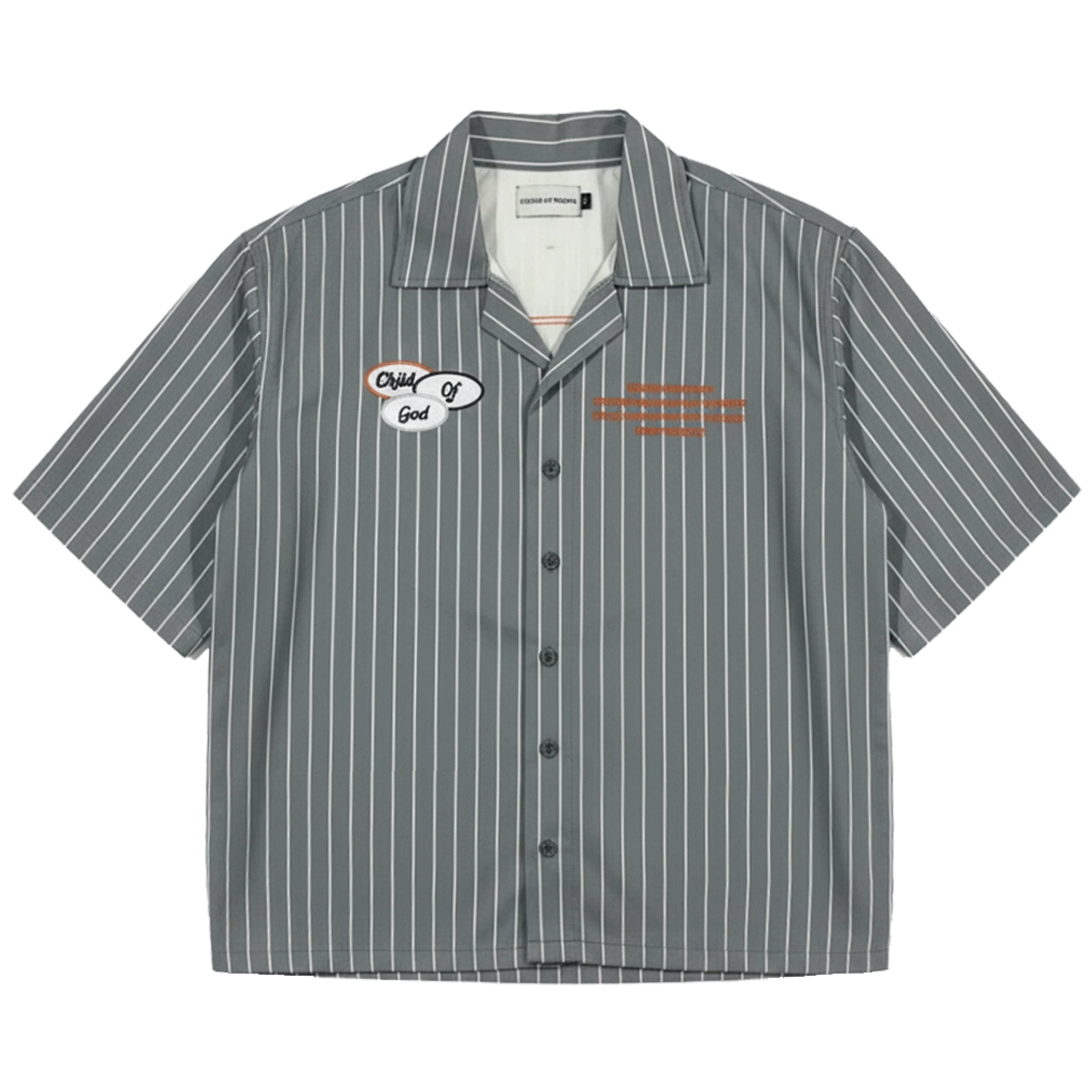 Peacemakers Camp Shirt- Gray Pinstripe