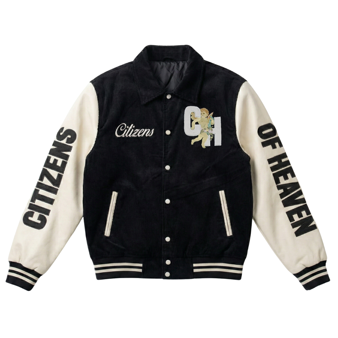 Saints x Sinners Letterman Coat- Black