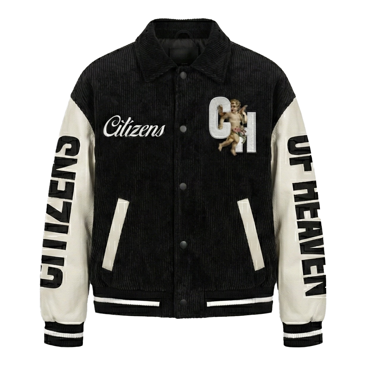 Saints x Sinners Letterman Coat- Black