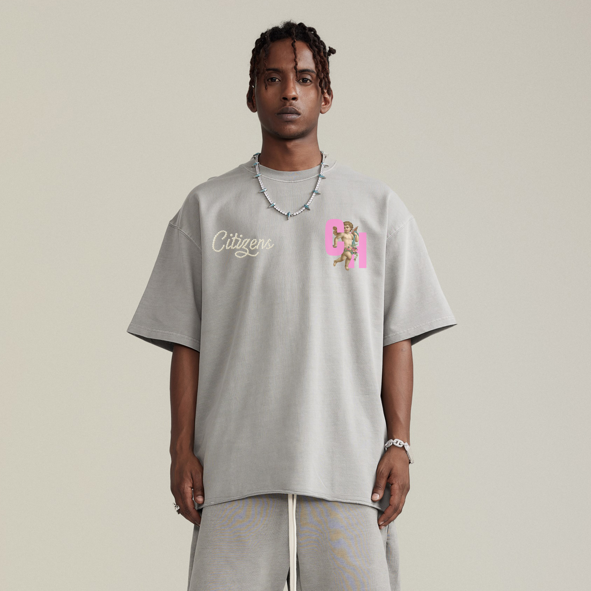 Saints x Sinners Raw Hem Tee- Breast Cancer Edition