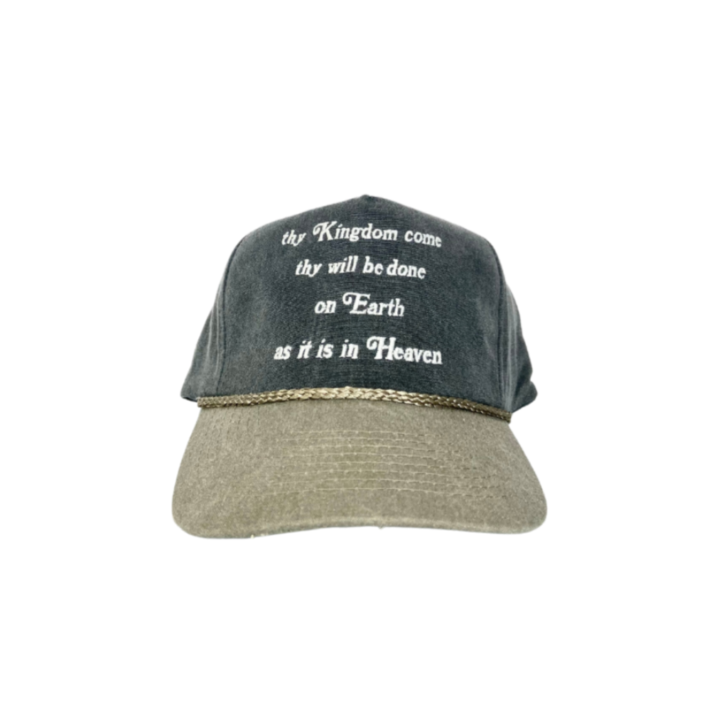 Lord's Prayer Golf Cap- Washed Charcoal