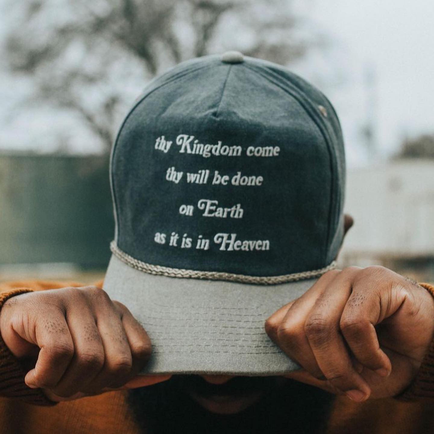 Lord's Prayer Golf Cap- Washed Charcoal